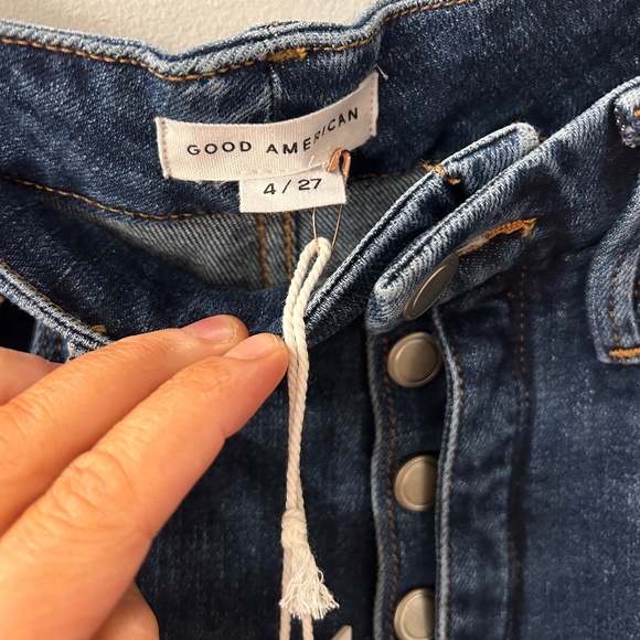 GOOD AMERICAN GOOD CURVE STRAIGHT CASHMERE JEANS | INDIGO329 | SIZE 4/27 - Picture 7 of 8